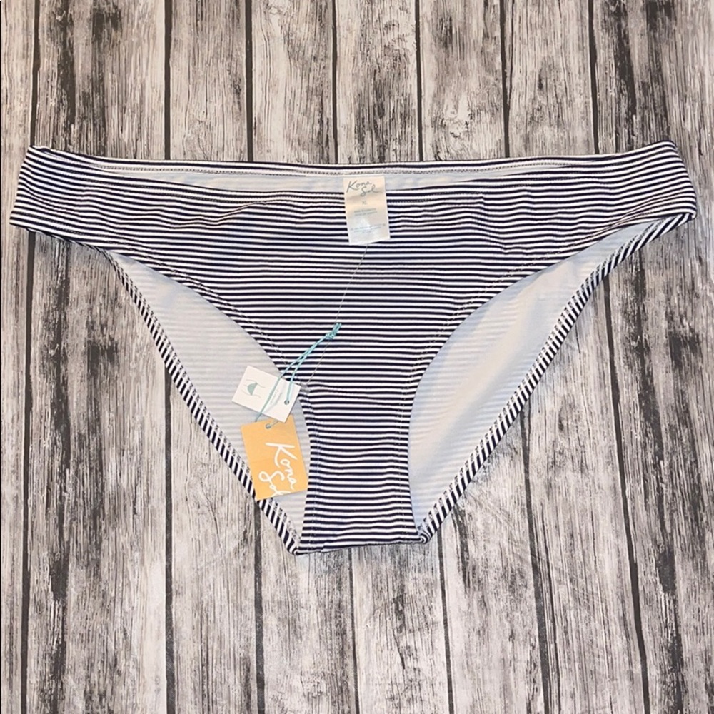 Kona Sol Blue and White Stripe Bikini Bottom XL